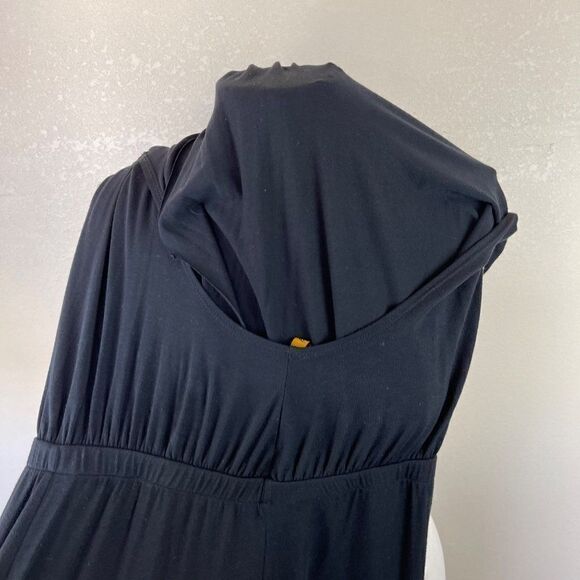 Rachel Pally Black Stretch Jumpsuit Halter Open Back Flare Leg Medium - Picture 7 of 9